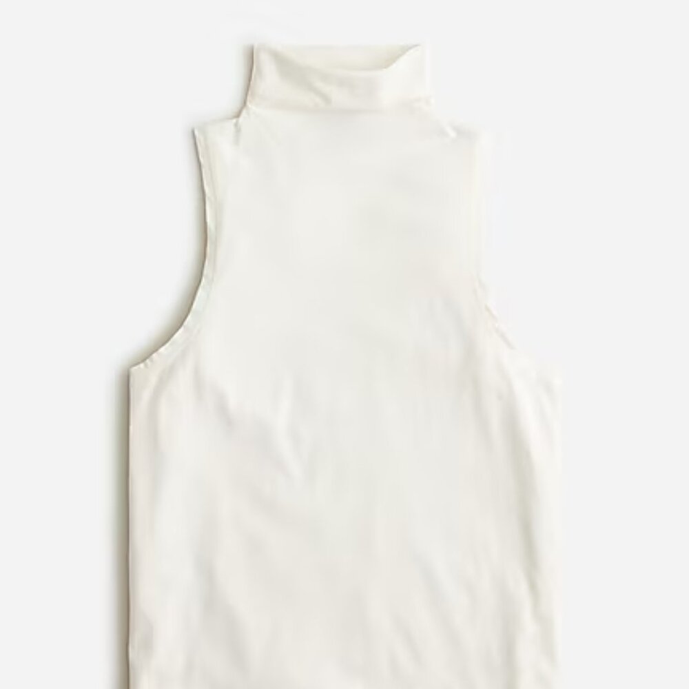 NWT J.Crew Tissue Mockneck Tank - Ivory - Size Large